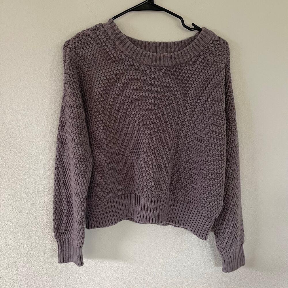 Pact Purple Organic Cotton Knit Crewneck Sweater (XS)